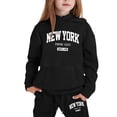 thumbnail image 5 of Gelikeya Hoodies for Girls Sweatsuits Letter Print Graphic Hooded Sweatshirt Pant Sets Casual Loose Pullover Sweaters 1-9Y (Black, 2-3 Years), 5 of 5