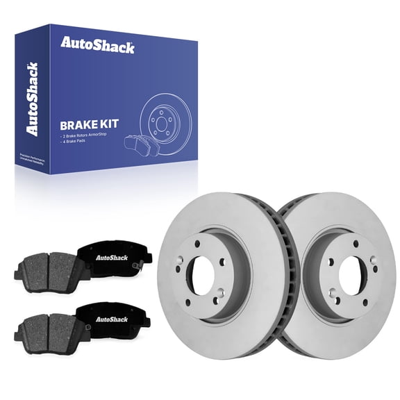 AutoShack Front Brake Rotors & Premium Pads for Hyundai & Kia, Sonata 2011-2015 Optima 2011-2016, FWD L4 2.0L 2.4L - Coated - ArmorStop - 11.81" (300 mm), 5-Lug