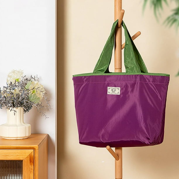 Drawstring Shopping Bag Handbag Lunch Organizer Storage Foldable Shopping Shoulder Bags Travel Bag Pouch for Travel Dating Shopping Vacation Violet Large Walmart