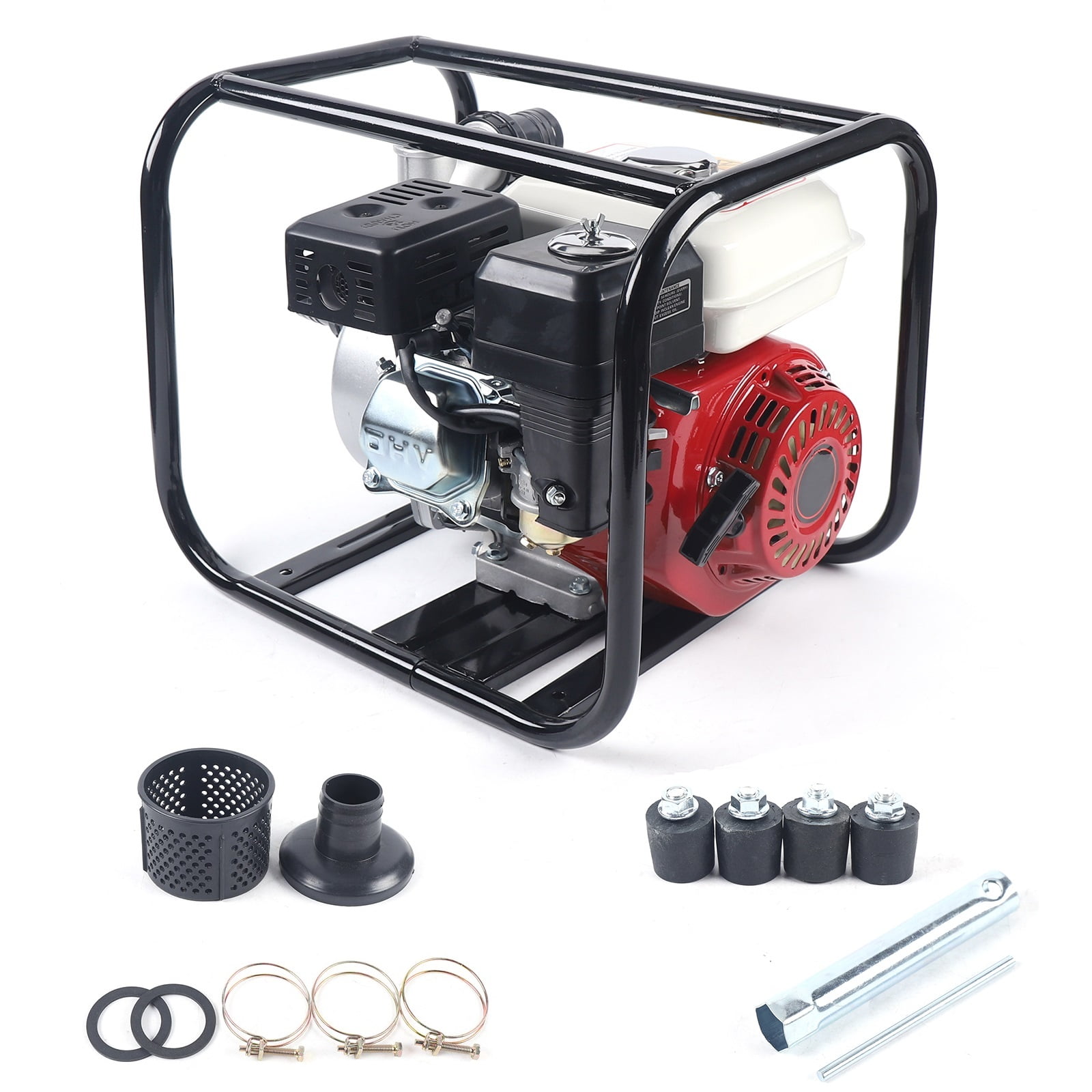 Aiqidi 2 Inch Gasoline Water Pump, 6.5HP 4.8KW Manual Water Transfer Pump Gardening Irrigation