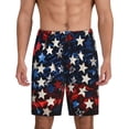 thumbnail image 3 of Lsque Red Blue White Stars Mens Sleep Pajama Shorts,Short Pajama Pants, Cotton Ultra-Soft Knit-3X-Large, 3 of 9