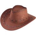 thumbnail image 3 of Accesorios para disfraz de vaquero, sombrero de vaquero con bandana, conjunto de vaquero para Halloween, cosplay, disfraces (marrón), 3 of 5