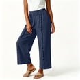 thumbnail image 6 of MLCDZ Capri Pants for Women Elastic High Waisted Wide Leg Cotton Linen Palazzo Capris Pull On Loose Flowy Beach Travel Cropped Pants, 6 of 8