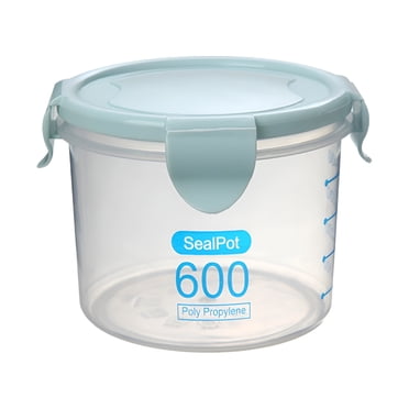 ACDANC Overnight Oats Containers with Lids,Food Storage Containers for Oatmeal Cereal Milk,Kitchen Bulk Food Storage Jars with Airtight Snap Lock,Bpa Free Plastic,Blue 600ml