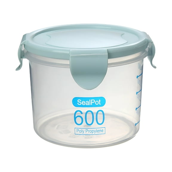 ACDANC Overnight Oats Containers with Lids,Food Storage Containers for Oatmeal Cereal Milk,Kitchen Bulk Food Storage Jars with Airtight Snap Lock,Bpa Free Plastic,Blue 600ml