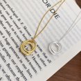 thumbnail image 5 of Collier Pendentif Rond Remplissage Délicat Ras du Cou Martelé Simple Croissant de Lune Pleine Lune Cercle Karma Collier Ras du Cou - Argent, 5 of 5