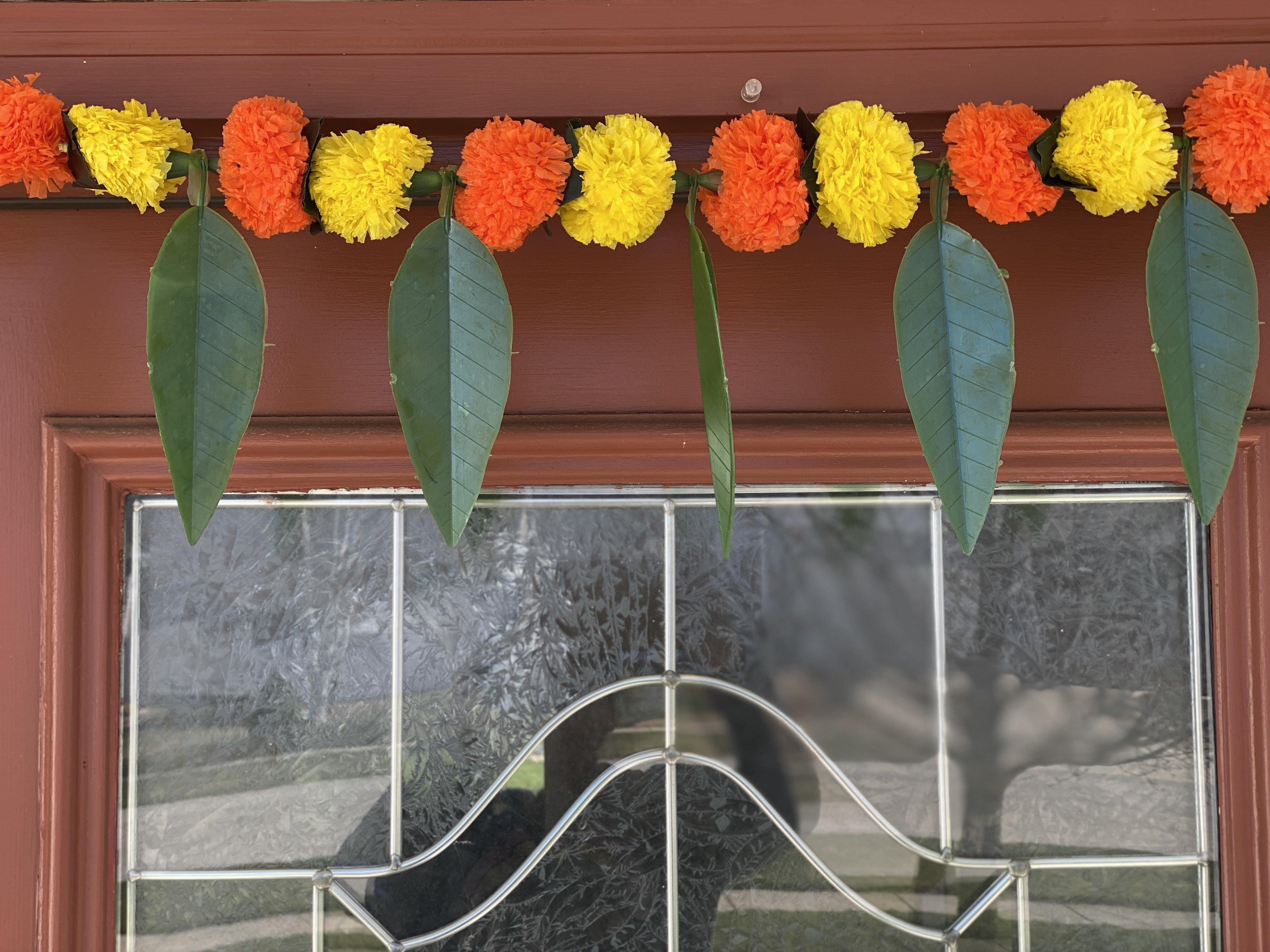 DEVIKA Asopalav Mango Leaf with Ganesha N Marigold,Novel Gift IDEA Decorate Your Door Gift a Toran Decor Toran Door Valance Home Decorations Gift Packing T6 SK PRODUCTIONS T2Devika