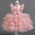 thumbnail image 4 of Kids Girls Pageant Party Dress Ruffle Flower Kids Wedding Ball Gown Pearl Formal Princess Dress 3-12 Years, 4 of 5