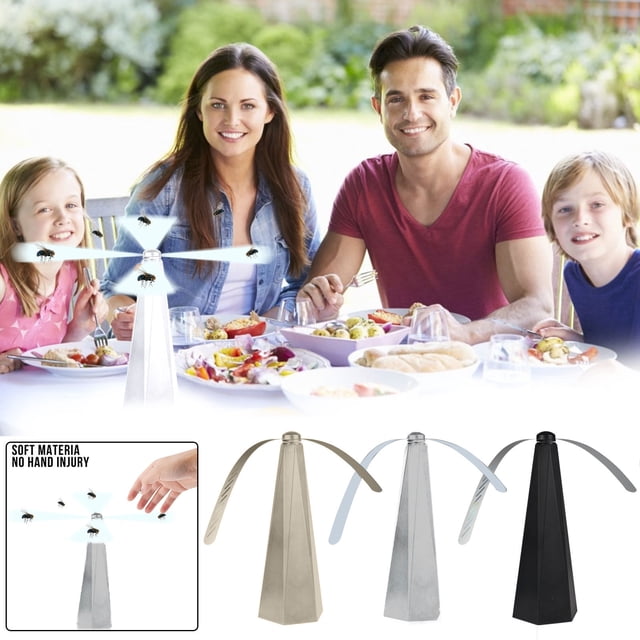 Xihbxyly Ventilador de Exterior, Diseño Ligero y Portátil, Mantiene Los Insectos Alejados de Los Alimentos, Luz Led Que Repele Moscas, Imprescindible para Picnics y Barbacoas, Seguro para Uso En Exte