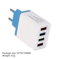 thumbnail image 4 of Cargador de pared de 4 USB Cargador de carga rápida para teléfono Adaptador de enchufe de la UE (Azul lago), 4 of 6
