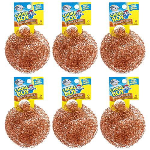 Chore Boy Copper Scouring Pads, Pack Of 10, Metal Scrubbing Pads