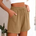 thumbnail image 5 of Vivianyn HD Women's Side Embroidered Drawstring Casual Shorts, Summer Beach Shorts,Coffee,Size M-XXXL, 5 of 6