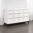 thumbnail image 6 of Benjara Ameya 58 Inch Wide Dresser, 6 Drawers Chrome, White Melamine, Black, 6 of 6