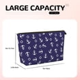 thumbnail image 4 of Toiletry Bag, anchor lifebuoy Cute navyblue Leather Waterproof Travel Makeup Cosmetic Bag Organizer, Large Capacity Toiletry Bag for Travel Size Toiletries, Skin Care Bag for Women, 4 of 8