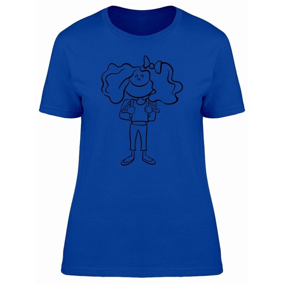 Cute Happy Cartoon Girl Tee Women's -Image by Shutterstock