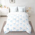 thumbnail image 3 of Homewish Ribbon Bow Tie 7pcs Bedding Comforter Set,Girls Kawaii Bowknot Queen Bedding Sets,Blue White Queen Sheet Sets For Kids,Breathable Home Decor, 3 of 9