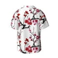 thumbnail image 6 of Lsque Cherry Blossoms print Men's Cuban Collar Short Sleeve Shirt Summer Beachwear Casual Button Down Fashionable Vacation Leisure Shirt-Medium, 6 of 7