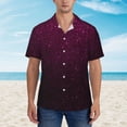 thumbnail image 2 of Balery Dark Purple Glitter Camisas hawaianas de manga corta para hombre, camisas playeras de corte holgado, camisas de vacaciones con botones,XX-Large, 2 of 7