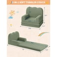 thumbnail image 3 of Luku Kids Couch, 2-in-1 Convertible Toddler Sofa Chair with Teddy Fleece, Soft Fold-Out Lounger for Playroom, 3 of 8