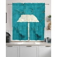 thumbnail image 2 of Turquoise Marble Kitchen Curtains Sets 24 Inch Length with Valance, Minimalist Abstract Golden Fluid Art Swag Valances and Tiers Curtain Set Drapes Swag Curtains for Living Room, Bathroom, Bedroom, 2 of 6