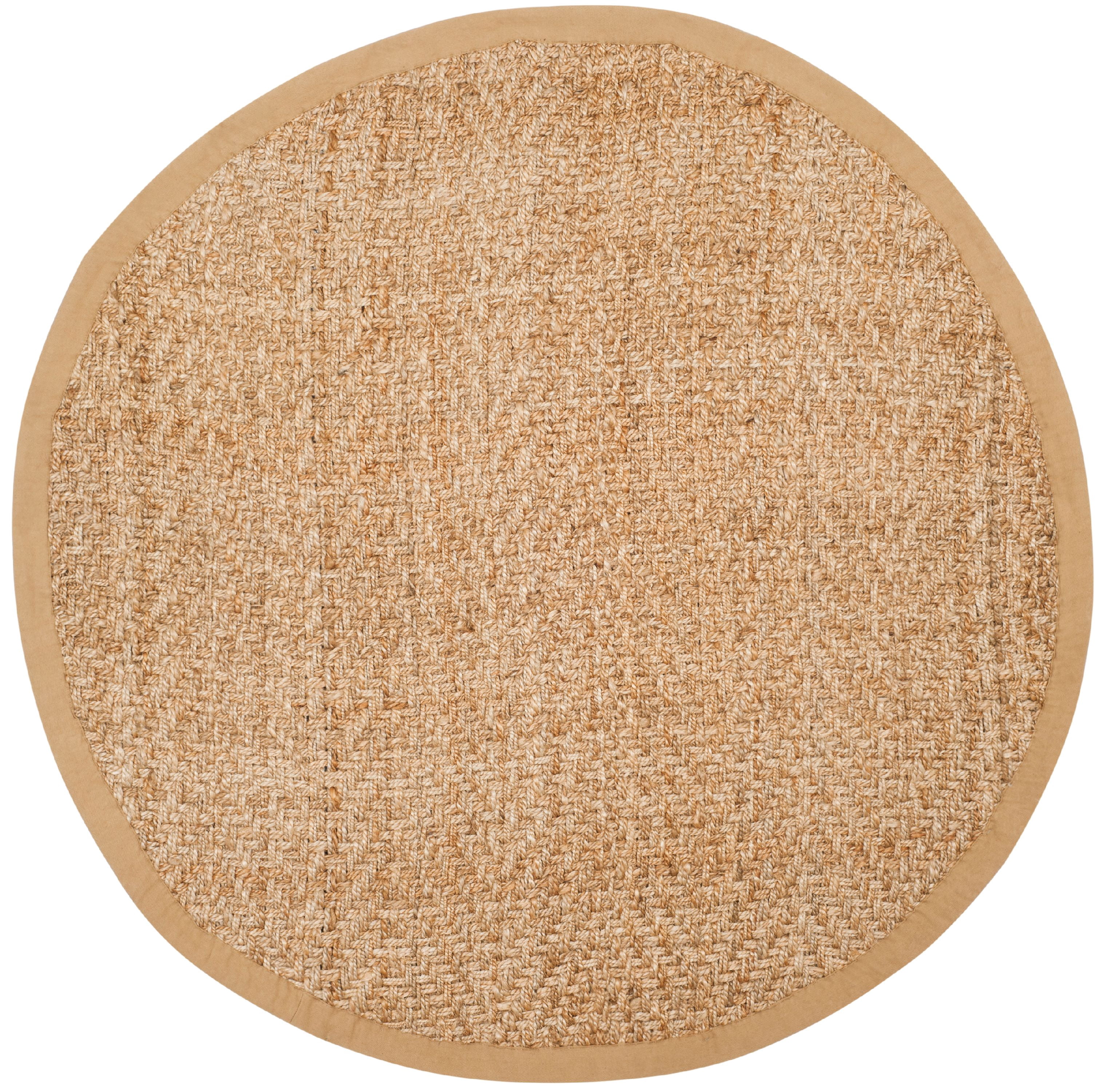 SAFAVIEH Natural Fiber Xavier Braided Jute Area Rug, Natural, 8' x 8' Round