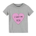 thumbnail image 2 of Vedolay Dressy Tops For Girl Girl's Graphic Tee Tops Short Sleeve Letter Print Summer T Shirts,Gray 2-4 Years, 2 of 3