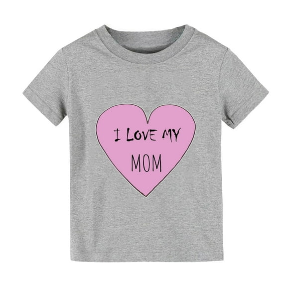 Mercatoo Toddler Baby Girls Summer Clothes Cartoon Heart Printing Tops Girls Holiday Outdoor Short Sleeve T Shirts Clothing