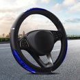 thumbnail image 4 of Kuymtek Funda Cuero para Volante Coche Accesorios Interiores Reflectantes (negro Y Azul), 4 of 8