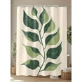 thumbnail image 4 of Fsddascl Green Botanical Shower Curtain Set - Standard 72" x 72" Washable Bathtub Curtain with 12 Hooks, Elegant Tropical Leaf Summer Waterproof Fabric Stall Shower Curtains for Bathroom/Bathtub, 4 of 6