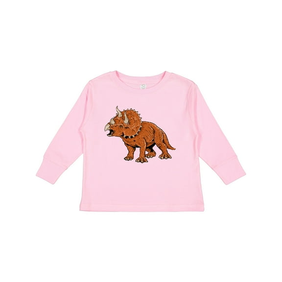 Inktastic Triceratops Roaring Boys or Girls Long Sleeve Toddler T-Shirt