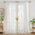 thumbnail image 4 of NICETOWN 2 Panels Lace Sheer Curtain for French Door Rod Pocket Vintage Profusion of Flower Curtains for Living Room, 52"x96", White, 4 of 7