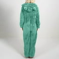 thumbnail image 7 of QATAINLAV Sherpa Jumpsuits for Women Fuzzy Onesies Pajamas Long Sleeve Adult Cat Ears Hooded Rompers Sleepwear Warm Plush One Piece Pants Sales Today Mint Green M, 7 of 7