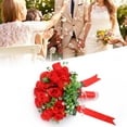 thumbnail image 5 of Wedding Bouquets for Bride Bridal Hand Toss Flowers for Wedding Fake Roses Artificial Bridesmaid Bouquets Party Anniversary Decor Red, 5 of 9
