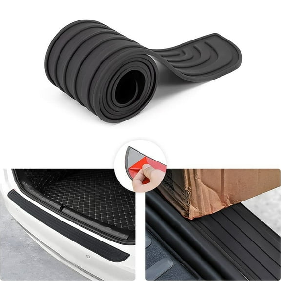 104cm Rear Bumper Guard Protector for Car Universal Black Rubber Scratch-Resistant Non-Slip Trunk Door Protector for Most Cars