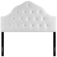 thumbnail image 3 of Modway Tête de Lit en Velours de Performance Capitonnée à Losanges, Grand Lit Souverain, Blanc, 3 of 5