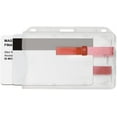 thumbnail image 5 of Rigid Horizontal Two Card ID Badge Holder with Double Red Extractor Slider - Clear Hard Plastic Double Sided 2 Card Protector with Easy to Slide Dispenser for Office Key Cards by Specialist ID, 5 of 7
