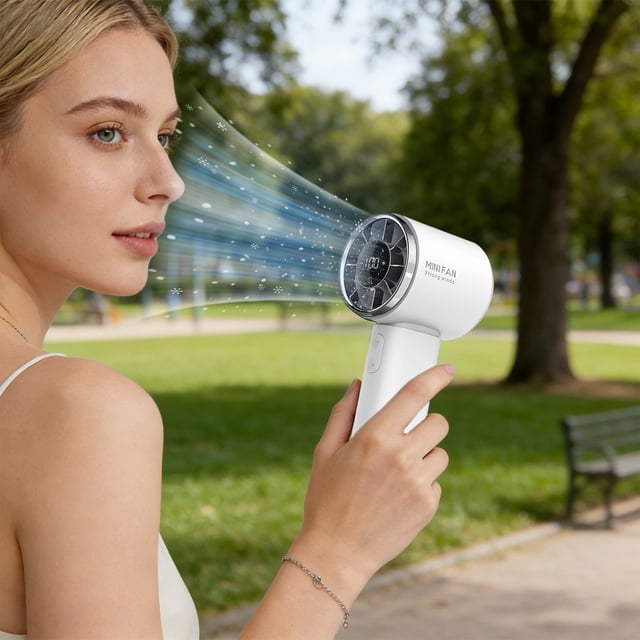 EGNMCR High Speed Handheld Fan Stepless Speed Control Ice Fan Portable Usb Rechargeable Small Fan electric fan