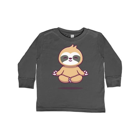 

Inktastic Meditating Sloth Gift Toddler Boy or Toddler Girl Long Sleeve T-Shirt