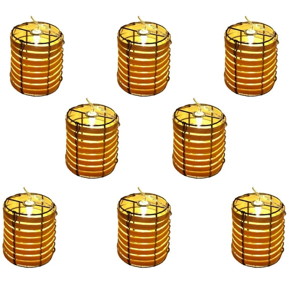 Rattan Wire Ball Style Decorative Lantern String Lights - Rattan Wire Pillar Style Lantern String Lights, 10 Lights Wire Ball Style Indoor Outdoor Patio String Light Home Pergola Porch Party Backyard