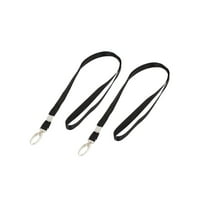2 Pieces Lobster Closure Black Nylon Neck Strap Keys Holding Lanyard 16"