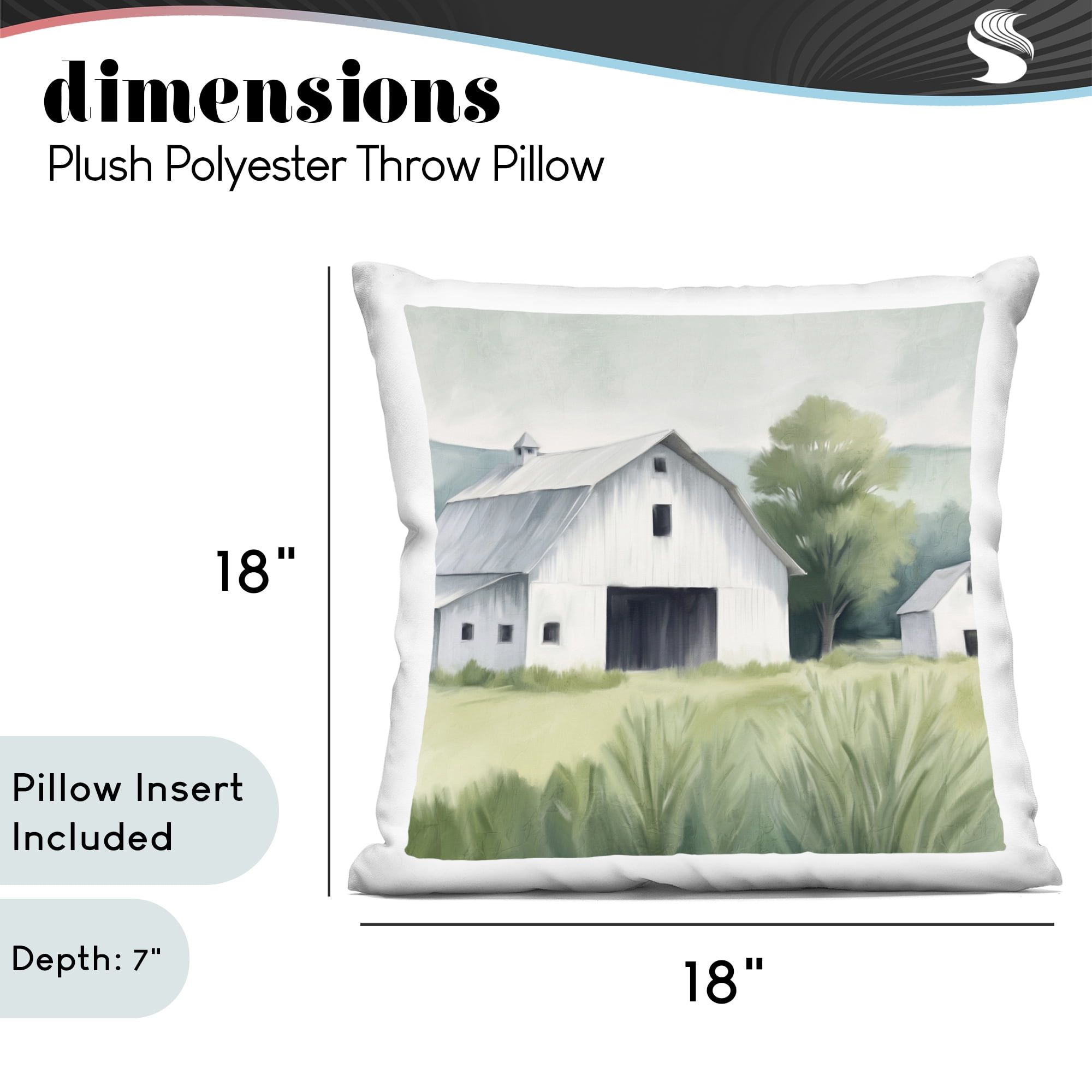 Stupell Industries Farm Home White Barn Decorative Printed Throw Pillow, design by Kim Allen