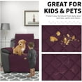 thumbnail image 3 of Easy-Going Loveseat Recliner Cover with Console, Reversible Couch Cover for Living Room, Split Sofa Cover for Each Seat with Elastic Straps for Kids, Dogs, Pets(2 Seater, Wine/Beige), 3 of 7