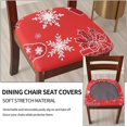 thumbnail image 5 of Christmas Dining Room Chair Seat Covers Set of 6 Stretch Printing Removable Washable Chair Seat Slipcovers Kitchen Seat Cover, 5 of 8