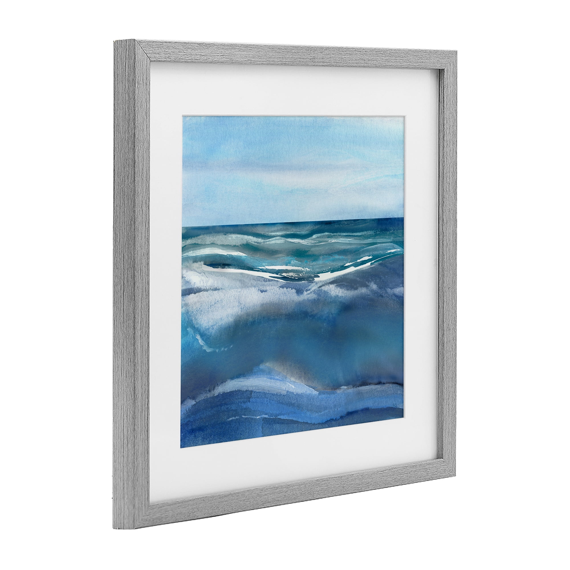 Stupell Industries Calm Seas under Soft Sky Gray Framed Print Under Glass, design by Susan Jill