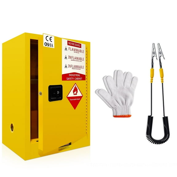 Industrial Chemical Safety Cabinet for Storing 5-6 Gallons of Liquid Safely with Fire and Explosion Protection.Galvanized Steel Flammable Storage Cabinet,
