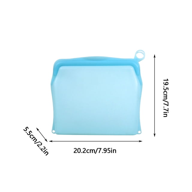 Btomtd Sacs de Rangement Réutilisables en Silicone de Qualité Alimentaire 1000 ml, Étanches, Sachets de Conservation des Aliments pour Fruits, Légumes, Collations, Maquillage