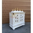 thumbnail image 3 of Wooden Temple Pooja Mandir Exquisite Handcrafted – White Elegant Home Temple with Door Bells, Elegant Pooja Ghar for Home Worship & Décor, 3 of 8