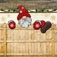 thumbnail image 5 of Clearance!Christmas Gnome Fence Peeker Yard Garden Sign, Xmas Red Gloves Peppermint Candy Tree Topper Ornaments Outdoor Patio Peeking Decor, Snowflakes Holiday Indoor Tree Decoration, 5 of 9
