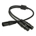 thumbnail image 3 of XLR 3 Pin Microphone Male to Dual 2 Female Extension Audio Cable Cords Black, 3 of 7