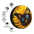 thumbnail image 4 of Salouo Butterfly On Sunflower Print Spare Tire Cover 14-17 inch Spare Tire Protector Universal Tough Tire Wheel Cover for Trailer SUV and Truck-14 inch, 4 of 6